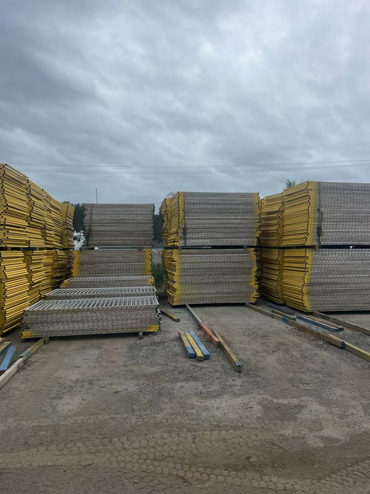 Bright yellow temporary pool fencing