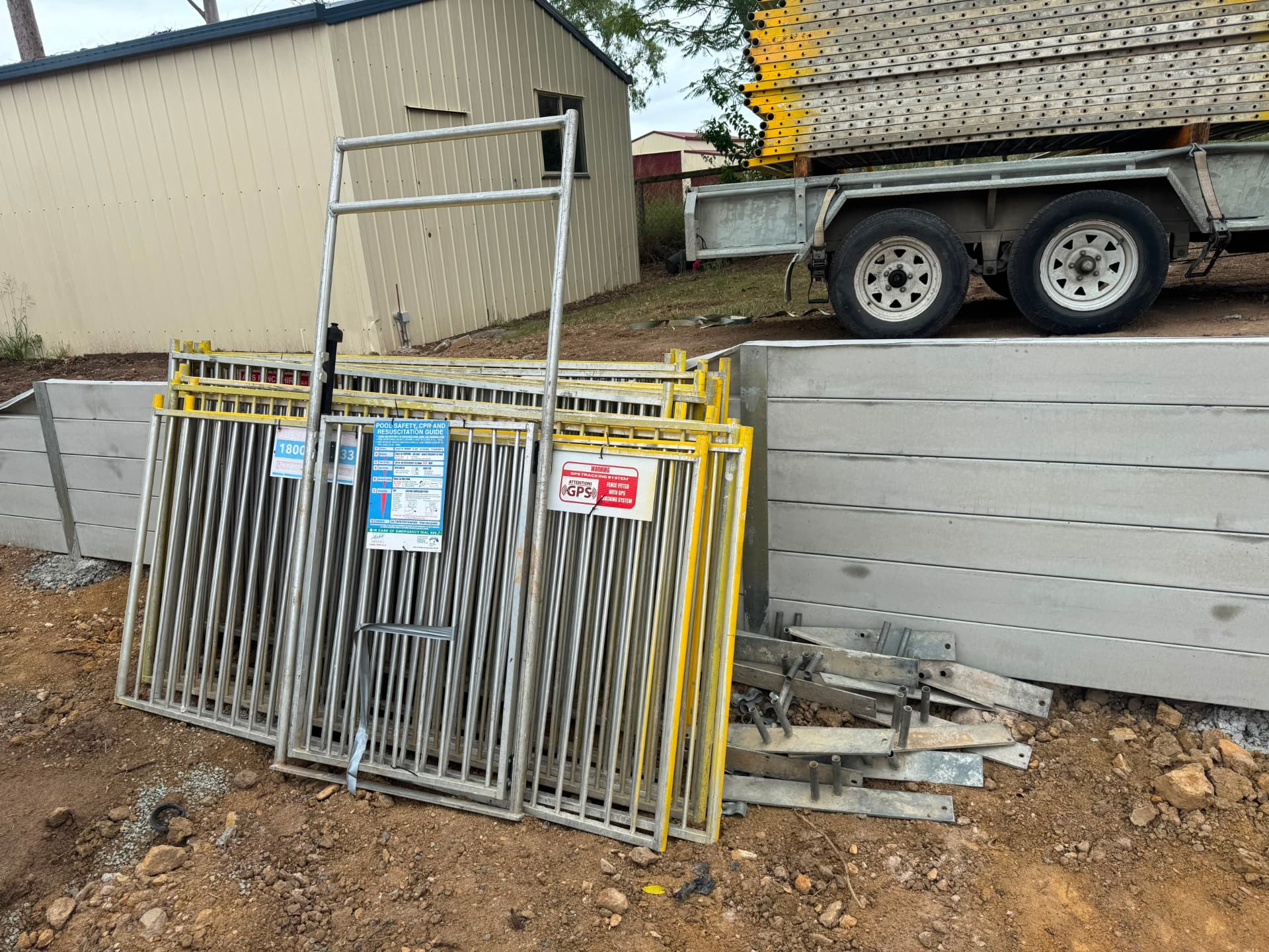 GPS-tracked pool fence panels delivered to a new site